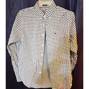 Abercrombie & Fitch Men's Button-Down Shirt L/XL Blue/White Check Woven Cotton